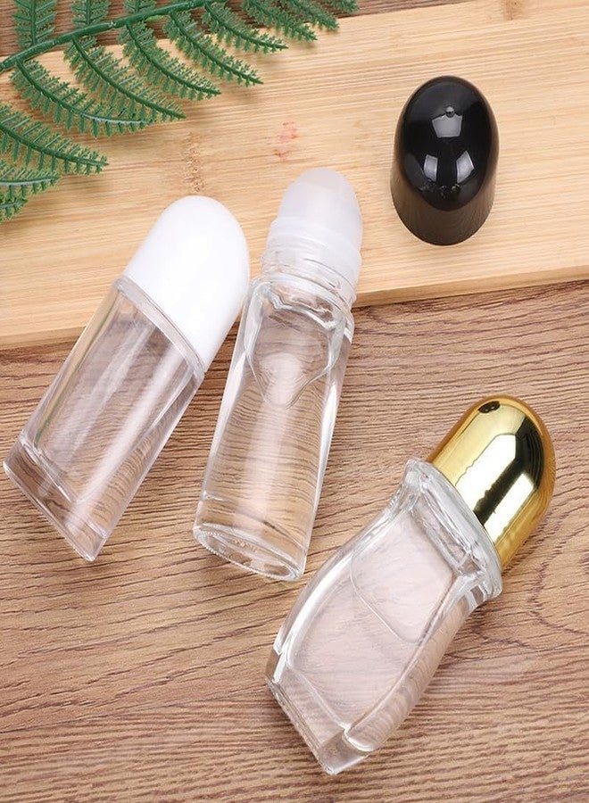 aoukoslt 2Pcs White 50ML Glass Empty Roller Bottles with Plastic Roller Ball, Roll On Containers Leak Proof Massage Ball with Cap for Essential Oil Refillable Containers, Roller Bottles - Image 3